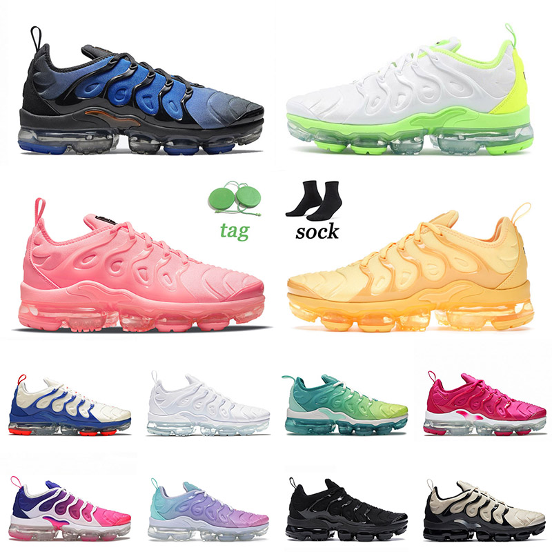 

Tn Plus Running Shoes Sports University Gold Knicks Vibes Bubblegum Light Bone Pastel Triple Black White Volt Firebrry Sneakers Mens Women Trainers 36-47, C51 36-40 pink purple gradient