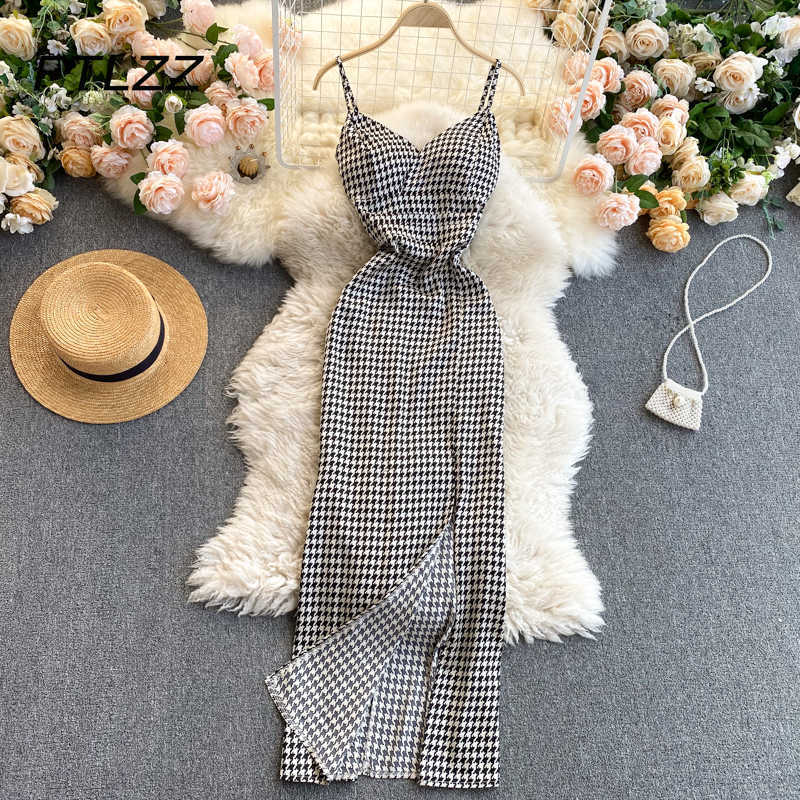 

Women Sexy Bodycon Dress Summer V Neck Spaghetti Strap Midi Robe Ladies Vintage Bird Lattice Backless Clothes 210602, Apricot