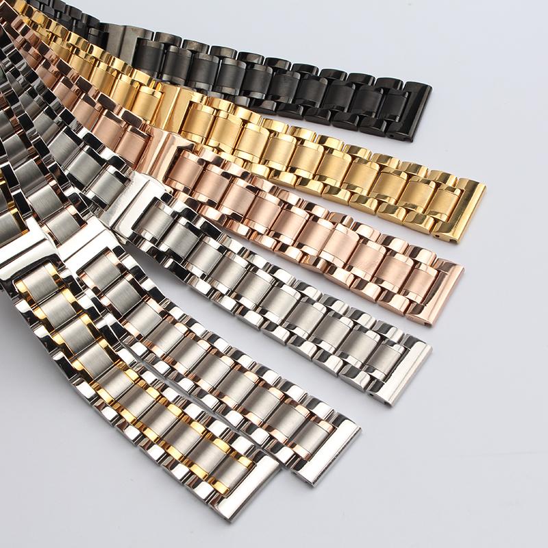 

Watch Bands Replacement Watchband Straps 18 19 20mm 21mm 22mm Thin Stainless Steel Solid Link Bracelet Accessories For Quartz Watches