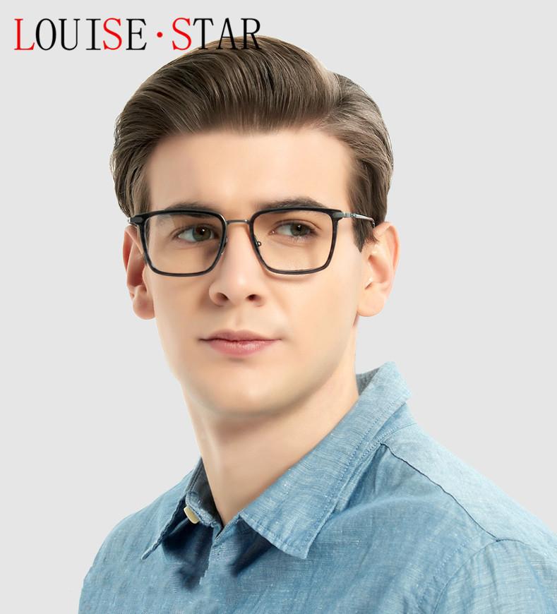 

Fashion Sunglasses Frames Pure Titanium Men's Retro Myopia Mirror Ultra Light Net Red Square Optical Refraction Casual Progressive Lens