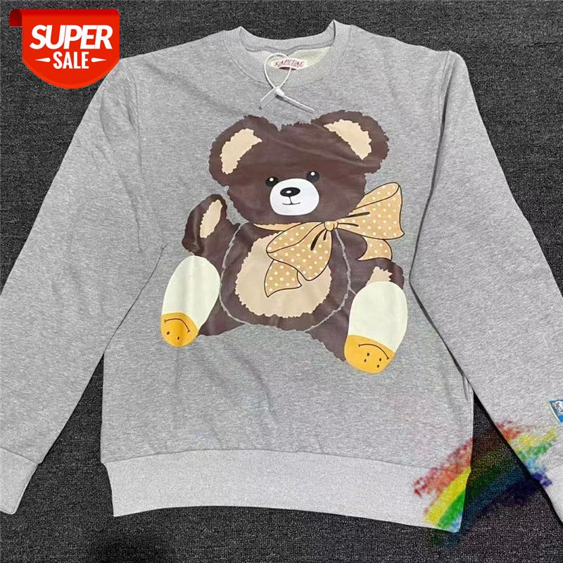 

2020FW Bears KAPITAL Sweatshirts Men Women 1:1 Top Quality Hoodie Crewneck #cM6I, Black