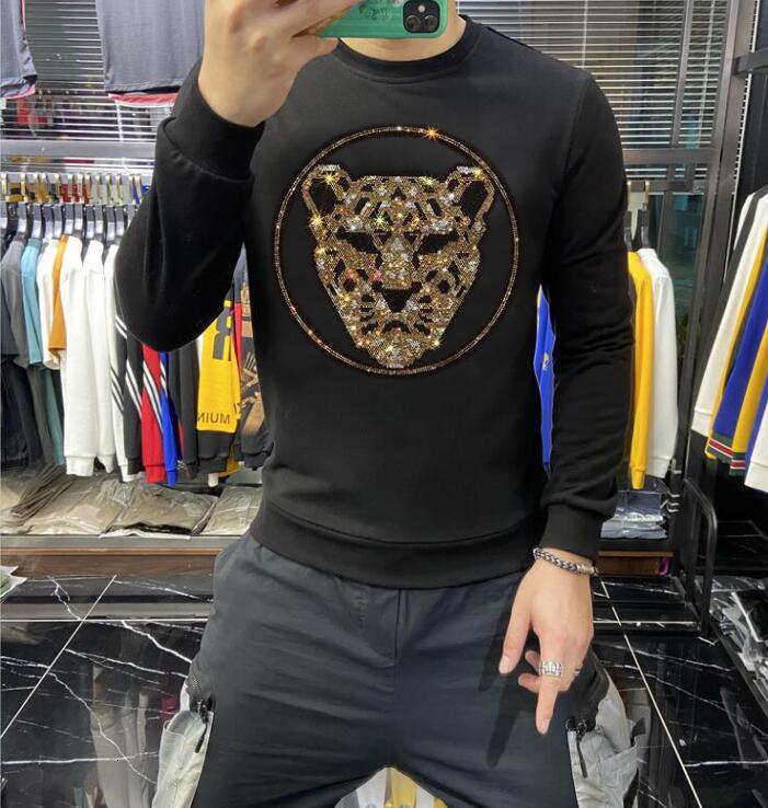 

2021 New Hip Hop Men and Women Winter Design Male Hoodies Sweatshirts Diamonds Casual Hoodie 2mu7, As picture shown