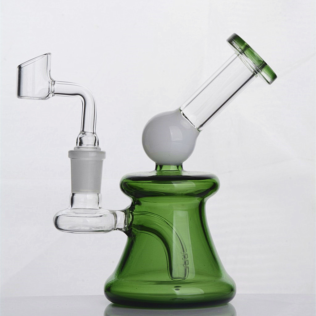 hookah MINI Fab Egg Recycler Beaker Bong Oil Rig Clear Glass Bong with 14mm joint 15cm tall-image-403119666