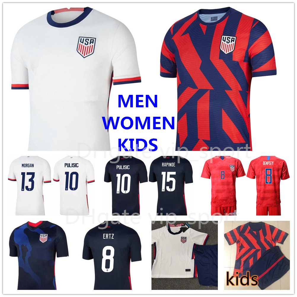 

National Team US Soccer Jersey BRADLEY GONZALEZ MORRIS BROOKS MCKENNIE MUSAH WOOD DONOVAN JONES ZARDES HAMID Football Shirt Navy Red White American Men Kids Women, Men blue