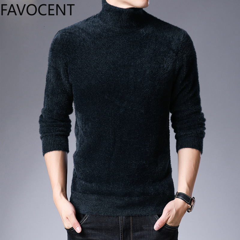 

2021 New Winter Turtleneck Men Thick Wool Knitted White Sweaters Fashion Casual Male Knitwear Sweater Black Pullovers Wanc, Red