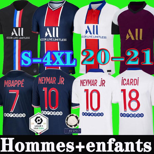 

S - 4XL Maillots de football shirt PSG Jersey third Soccer Jersey 20 21 MBAPPE ICARDI MARQUINHOS 2020 men kids camisetas de futbol homme, Black;yellow
