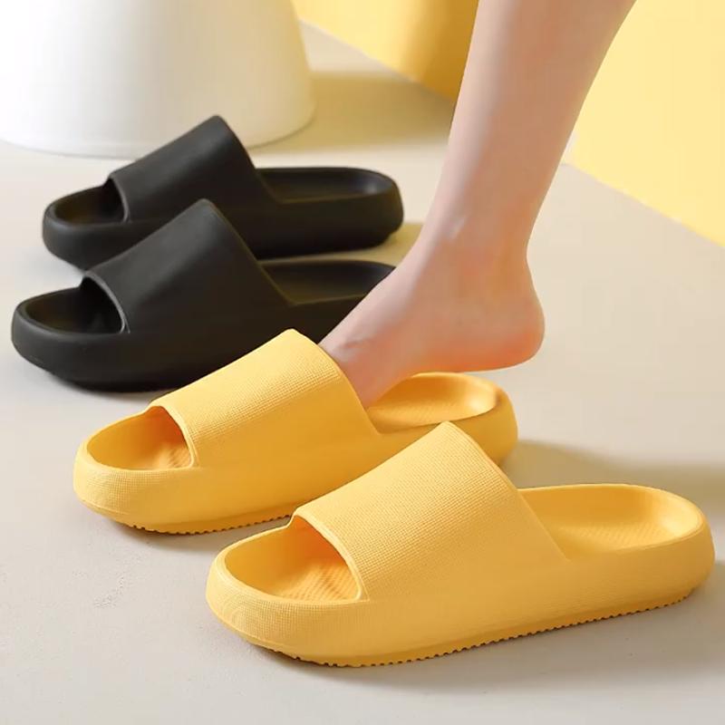 

Slippers Fashion Home Women Sandals Men EVA Soft Thick Bottom Indoor Shoes Bathroom Shower Slipper Anti-slip Summer Slides, Black