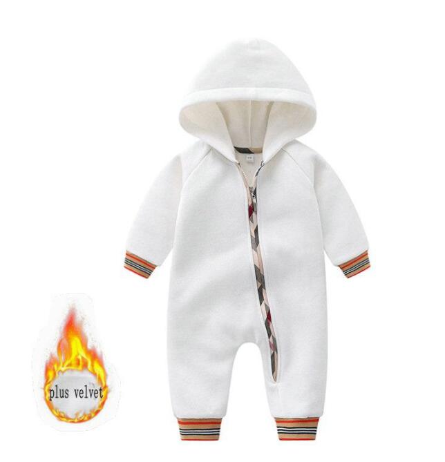

Retail Baby plus velvet thicken Cotton hoodie Romper Newborn long sleeve Christmas 0- Rompers Toddle infant bodysuit Children one-piece onesies Jumpsuits