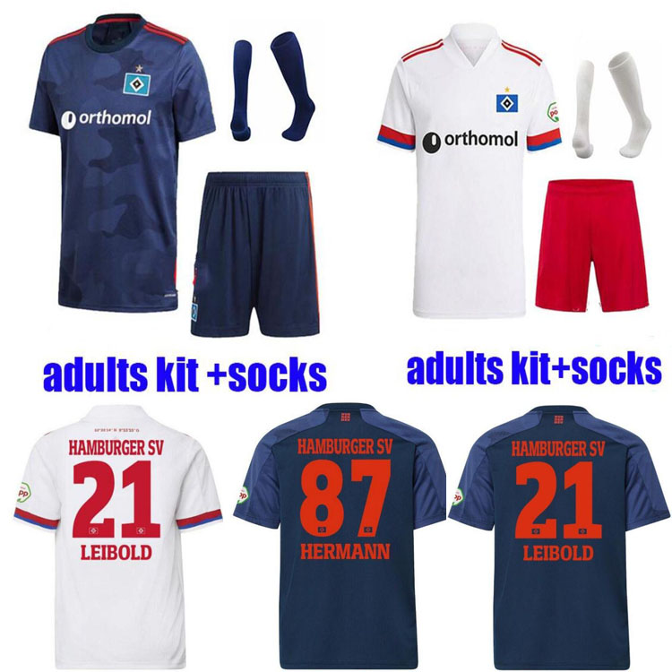 

20 21 HSV MÃNNER KINDER Soccer Jerseys Hamburger SV home away shirts Kittel LEIBOLD Dudziak adults kit+socks football Uniforms sets, Black;yellow