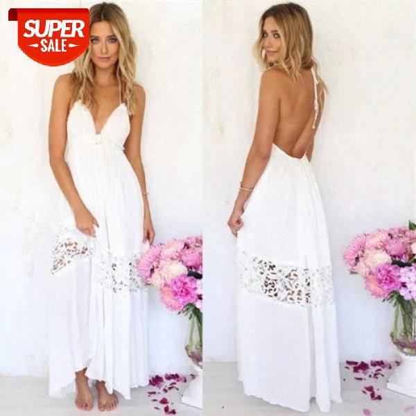 

Summer Women Maxi Long Dress Party Casual Beach Dress Ladies Sleeveless Sexy V-neck Cocktail Boho Sundress #wS5z, Black;gray
