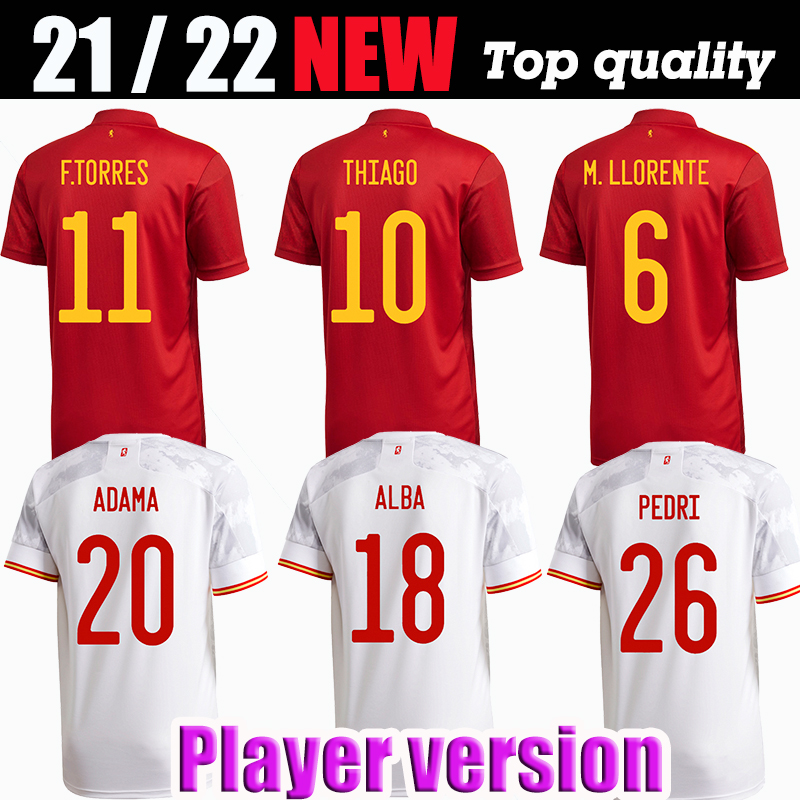 

2021 Spain soccer jersey Camiseta España MORATA RODRIGO TORRES PEDRI 20 21 European Cup RAMOS THIAGO INIESTA ALBA football shirts men Player version