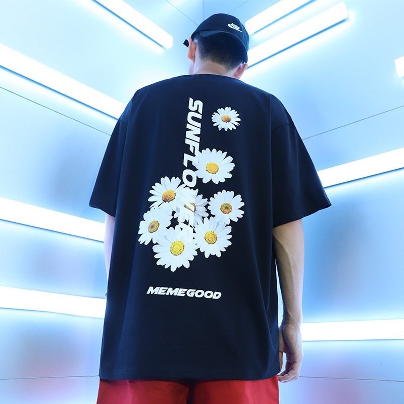 

Daisy's fashionable top Xia quanzhilong's same BF style loose and versatile fashion brand short sleeve T-shirt for men, Pink