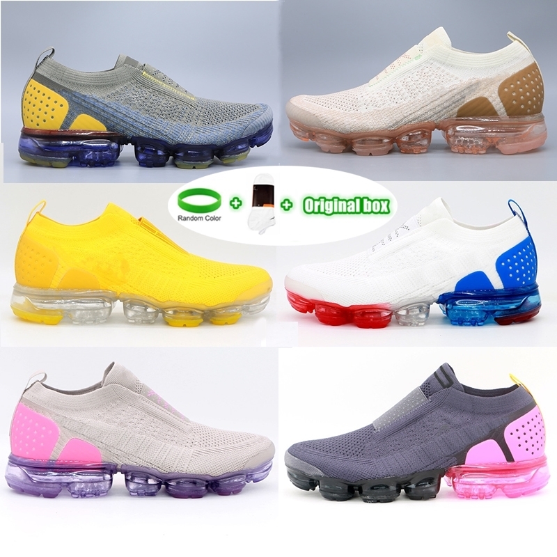 

[With box+gift]Chaussures Moc Laceless flyease TN 2.0 Running Shoes Triple Black Designer Mens Women Sneakers Fly White knit cushion, Customize