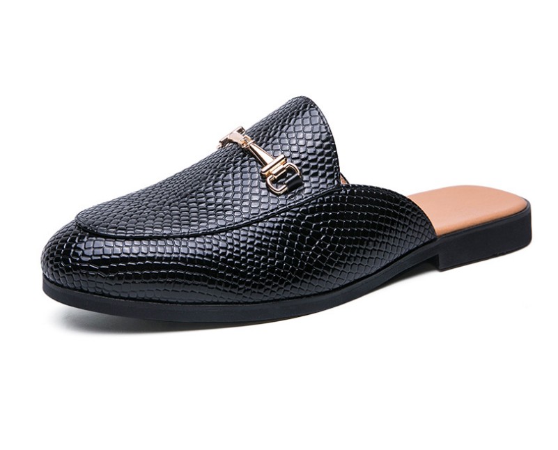 

Leather Slippers Men designer Sandals For Boys Zapatos Mules Fashion Beach daily outdoor casual luxurys mens shoe, Black