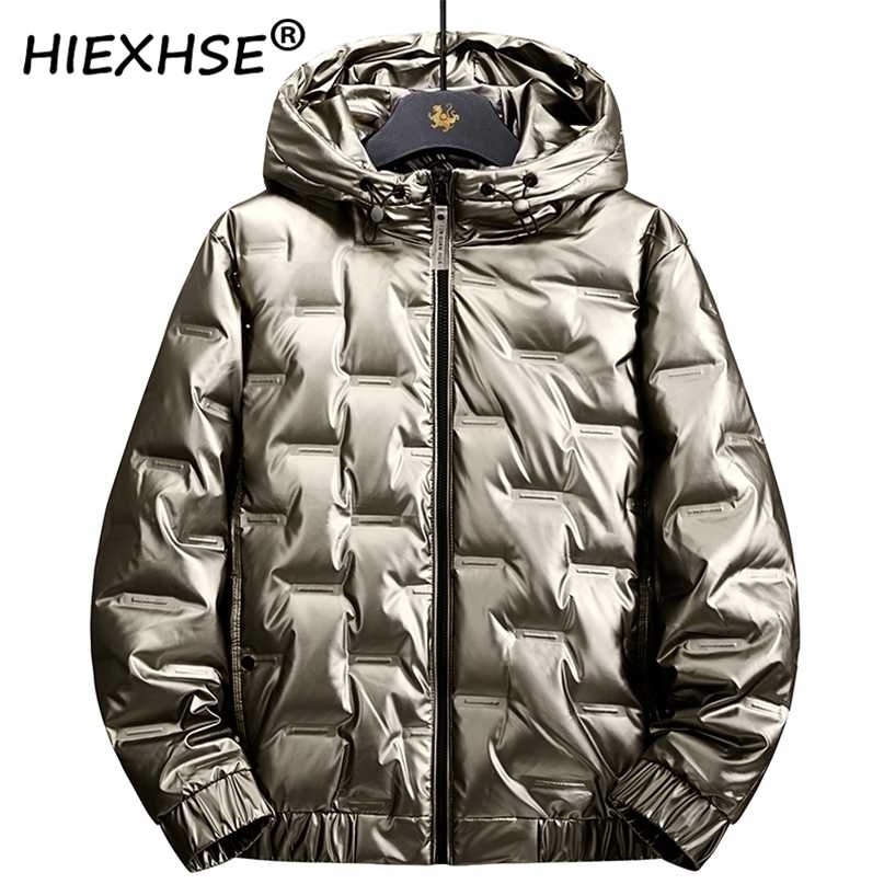 

Men Winter Casual Thick Warm Waterproof White duck down Parkas Men Autumn Outwear Windproof Hat Parkas Jacket Man 211204, Black
