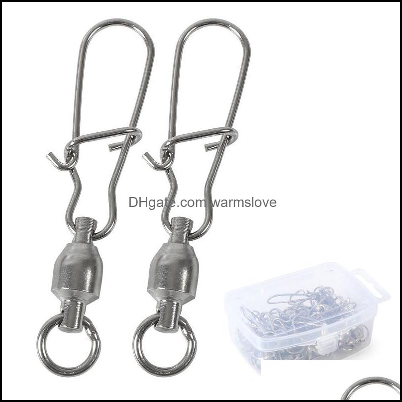

Sports & Outdoors25Pcs/Box Fishing Swivel Snap Connector Rolling Ball Bearing Pin Swivels Tackle Kit Aessories Drop Delivery 2021 Tdzqp
