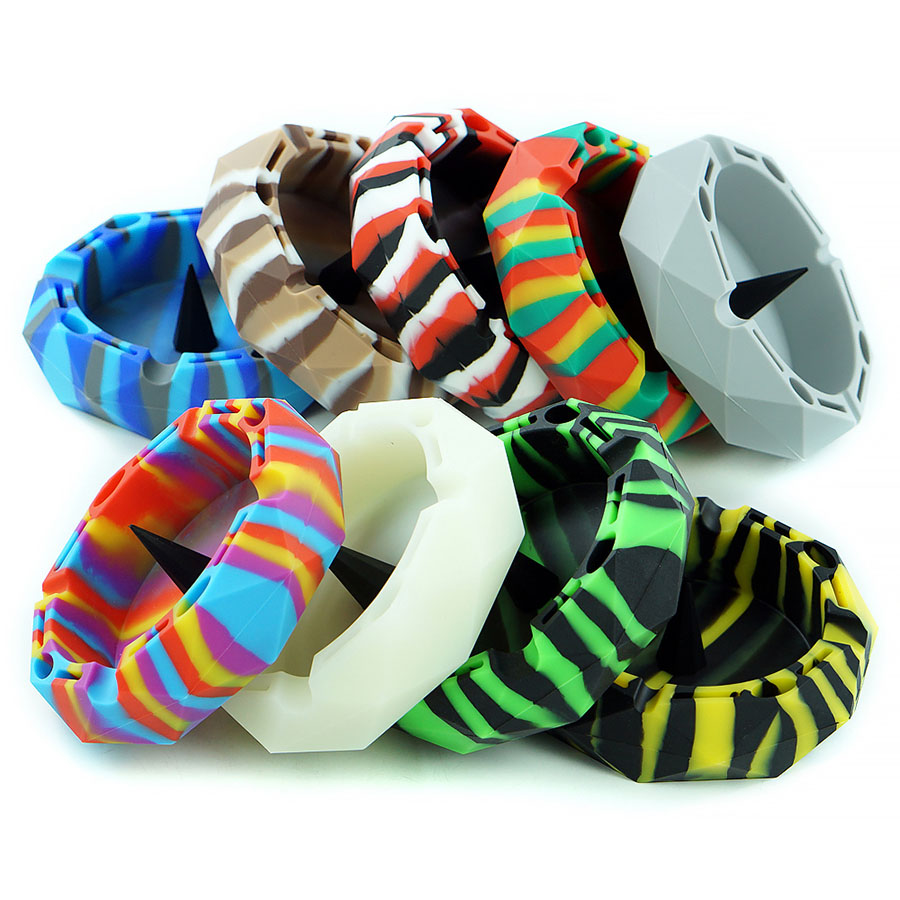 

Diamond cut circle shape silicone ashtray More color choices Colorful Ashtrays,Gifts Home Office Decoration Free Delivery