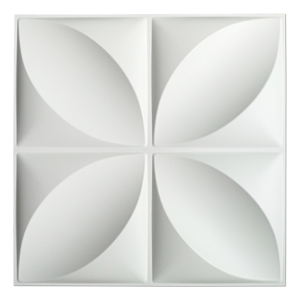 Art3d 50x50cm 3D Plastic Wall Panels Soundproof Flower Design Stickers White for Living Room Bedroom TV Background (Pack of 12 Tiles 32 Sq Ft)-image-721956032