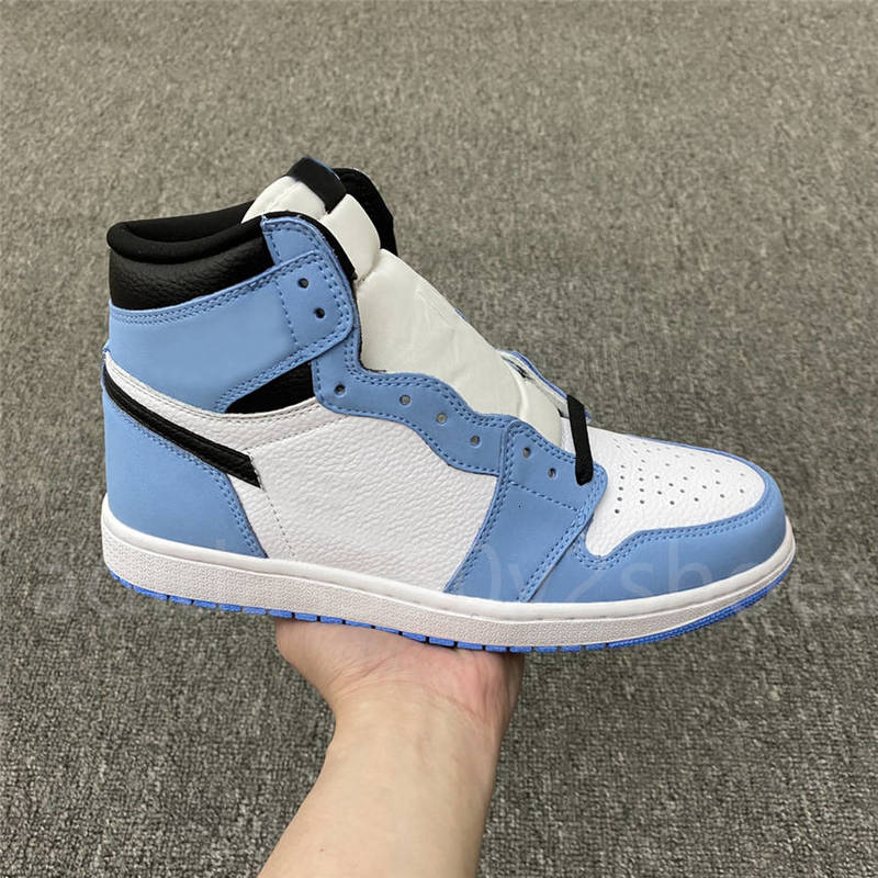 

North Carolina University Blue 1 High OG Jumpman 1S Men Women Basketball Shoes Sports Fashion Sneaker Designer Trainers