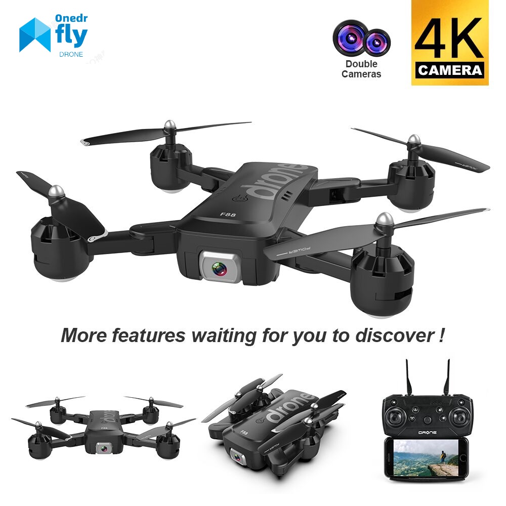 

F88 Drone 4k Profissional Camera RC Quadcopter Toys Mini Drone With Camera HD Foldable Best Gift For Children, Black