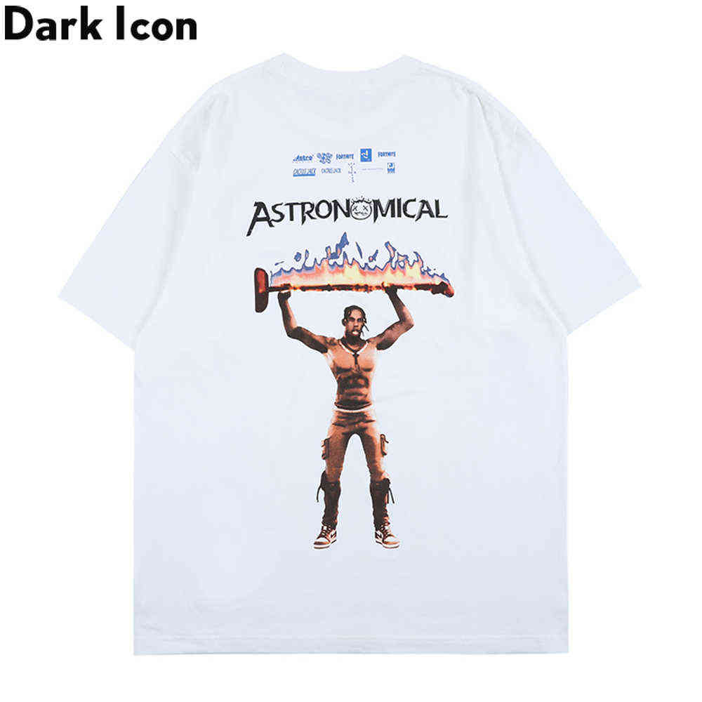 

Street Fashion Men's T Shirt Short Sleeve Summer Round Neck Hip Hop T-shirt Streetwear Male Top 210603, Black