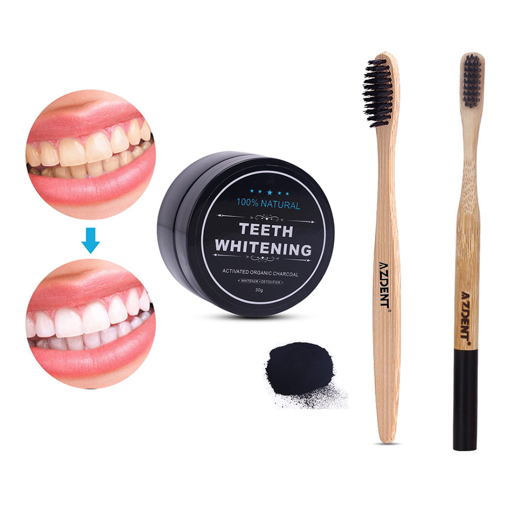 

Fashion 30g Teeth Whitening Powder Natural Organic Activated Charcoal Bamboo Toothpaste 10g Natural Coconut Thailand Toothpaste