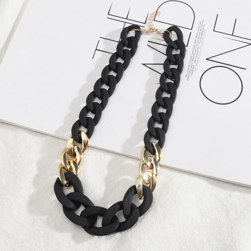 

Fashionable and Versatile High Quality Handmade Colorful Resin Chain Necklace