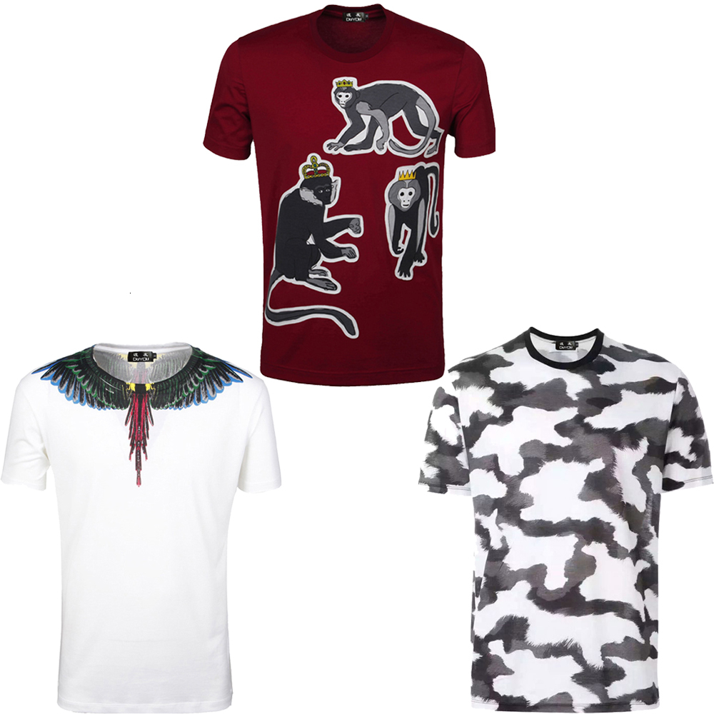 

2021 New Summer t Shirt Men Slim Fit Fashion Short Sleeve Pattern Vintage Cotton Tops High Quality Tees C4xh, Red