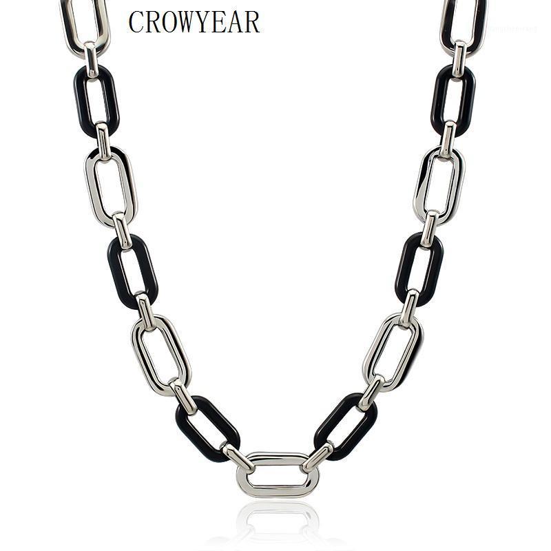 

Chains Stainless Steel Design DIY Color Pendant Silver Plated Acrylic Link Chain Necklace Jewelry For Women Girl
