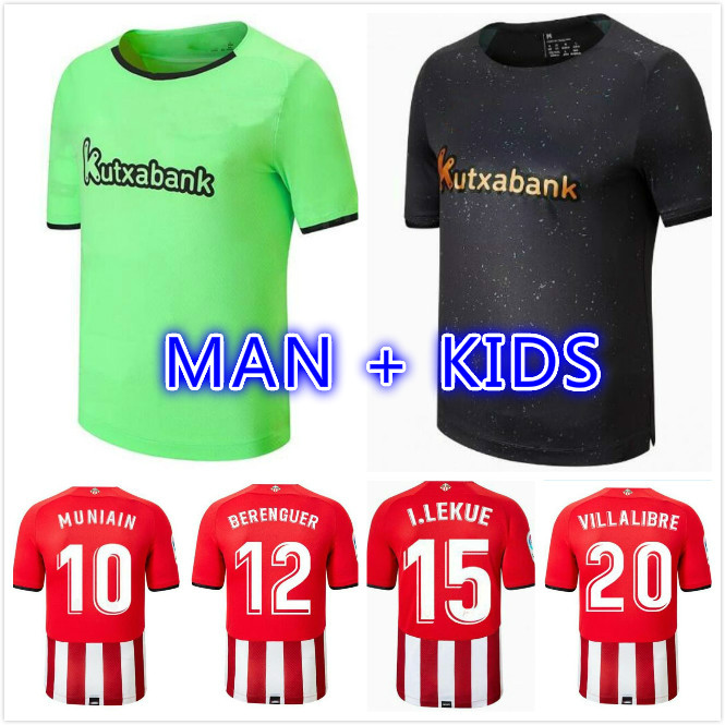 

21 22 Bilbao Club Soccer Jersey Athletic RAUL GARCIA BERENGUER WILLIAMS 2021 2022 VILLALIBRE MUNIAIN MARTINEZ men + kids kit Camiseta de foo, Black