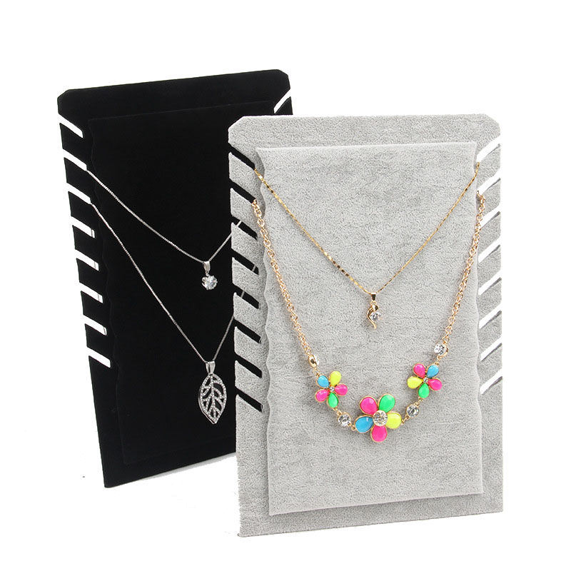 8 Hooks Jewelry Display Rack Organizer Pendant Necklace Bracelet Holder Black Velvet Board Jewelry Stand Necklace Storage Shelf-image-719480126