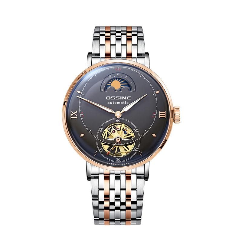 

Wristwatches Luxury Moon Phase Tourbillon Automatic Mechanical Watch Luminous Waterproof Stainless Steel Self Winding Mens