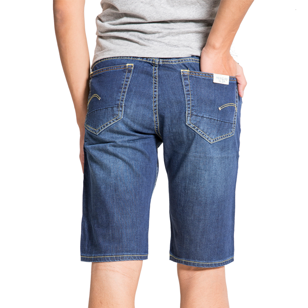 

2021 New Summer Men's Casual Jean Slim Regular Straight Fit Distressed Denim Shorts Size:29-40 Knee Length S6cs008 Lsy7, Blue