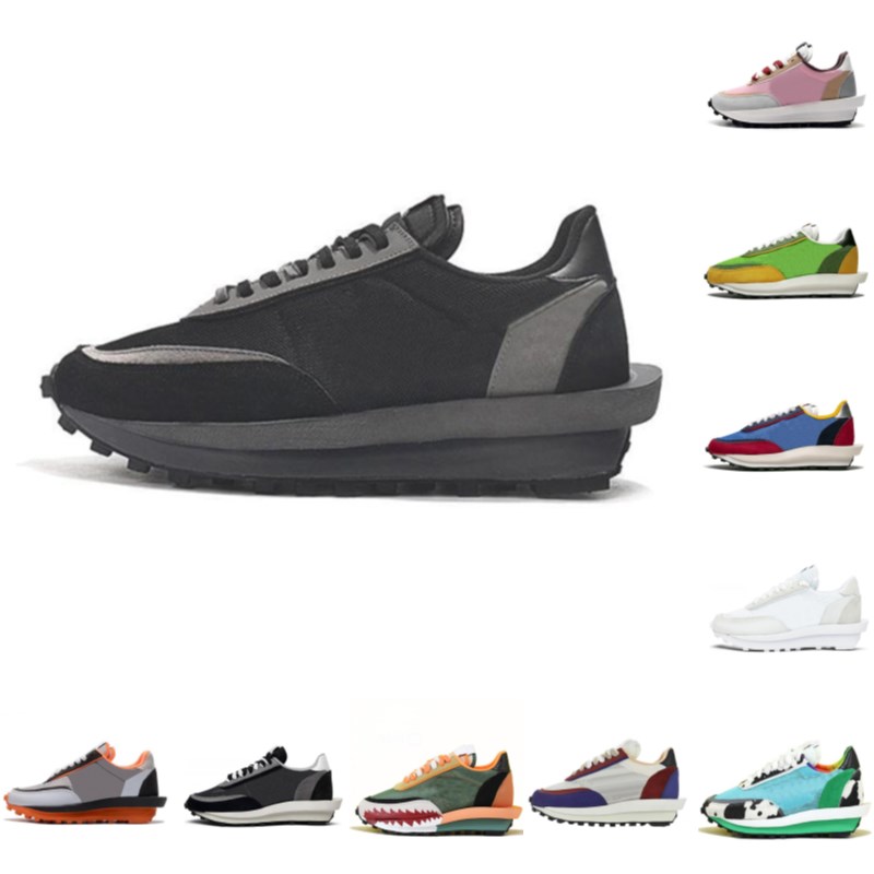 

high quality LDV Waffle Men Women Trainers Running Shoes Chunky Dunky Triple Black White Nylon fashion cheap runner mens Sports Sneakers