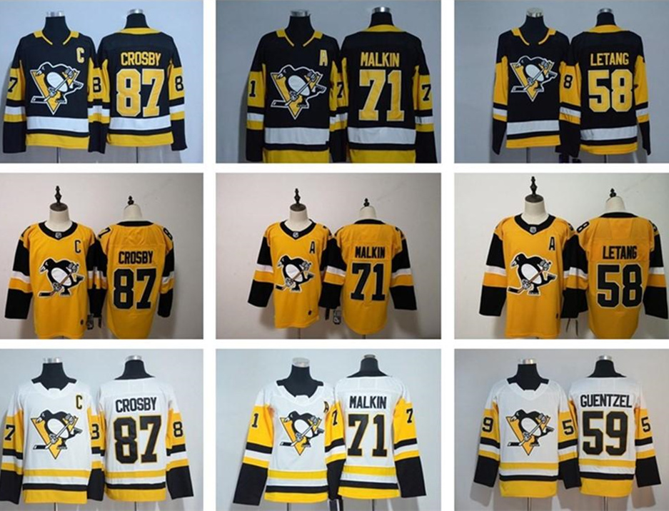 

87 Sidney Crosby Pittsburgh Penguins 2021 Reverse Retro Jersey Jake Guentzel Kris Letang Kasperi Kapanen Tristan Jarry Malkin Hockey Jersey, Men's color 5