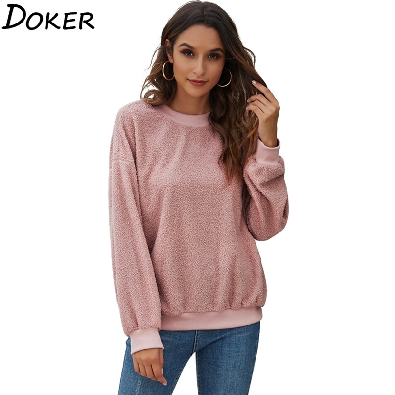 

Autumn Winter Fleece Pullovers Sweatshirts Women Long Sleeve Plus Size Casual Hoodies Female Fashion Vintage Sweatshirt 210603, Gray