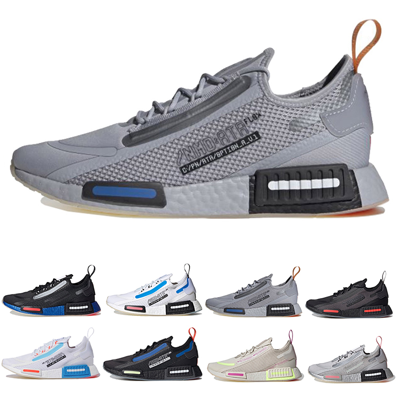 

Nasa x NMD R1 Spectoo mens running shoes triple black white unc university blue orange breathable mesh knit men women trainers sports sneakers fashion, Color#3