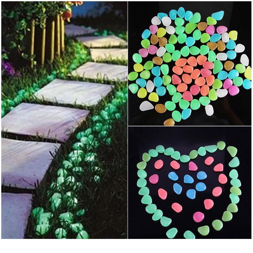 

50pcs Glow In The Dark Pebbles Glow Stones Rocks Luminous Pebble For Outdoor Decor Garden Lawn Yard Aquarium Walkway F jllanY