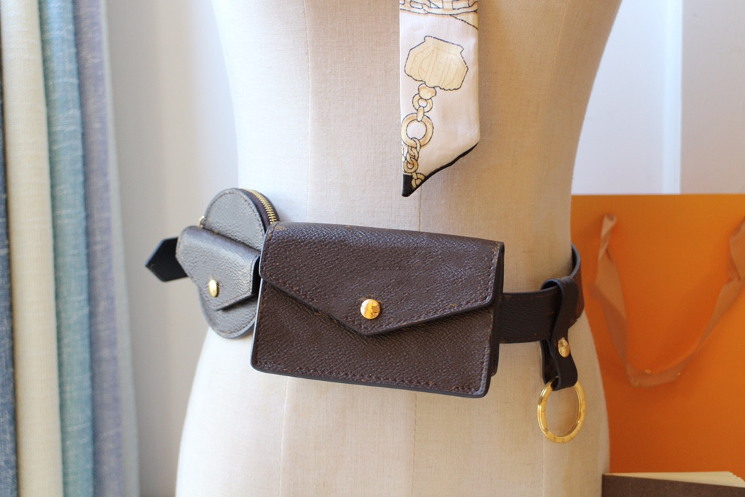 Sac de taille en cuir pour dames, cartable détachable Changez la touche de sac à main CLIP Old Design pour une combinaison de quatre pièces