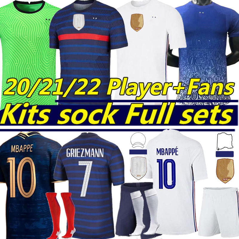 

Euro 2021 2022 cup BENZEMA MBAPPE soccer jerseys fans player version GRIEZMANN POGBA football shirts FEKIR PAVARD 21/22 GK training Kits soc, Black;yellow