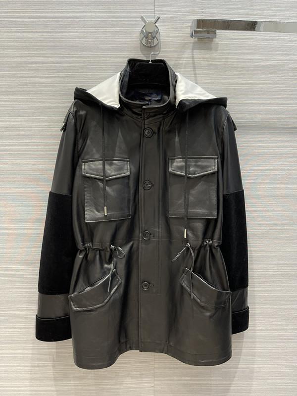 

Women' Jackets Early Autumn Leather Spell True Velvet Jackets, 2021 Small Coat 0811, Black