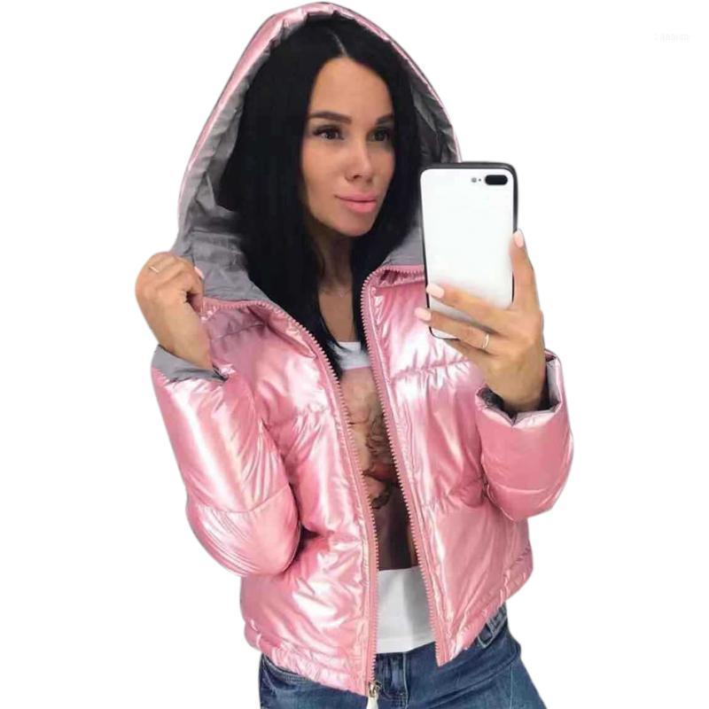 

Women's Down & Parkas Outwear Women Coat Solid Thicken Slim Hood Warm Winter Short Zipper Faux Fur Windproof Long Sleeve Snow1, Pink