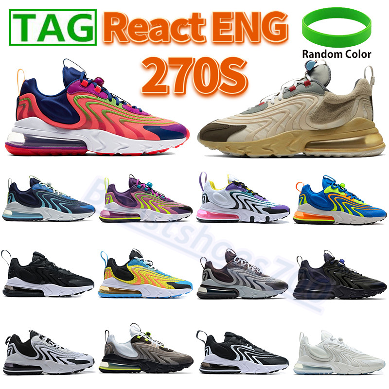 

Top 270s react eng running shoes cactus trails laser crimson orange blackened blue eggplant black white purple men women sneakers sports trainers, Bubble wrap packaging