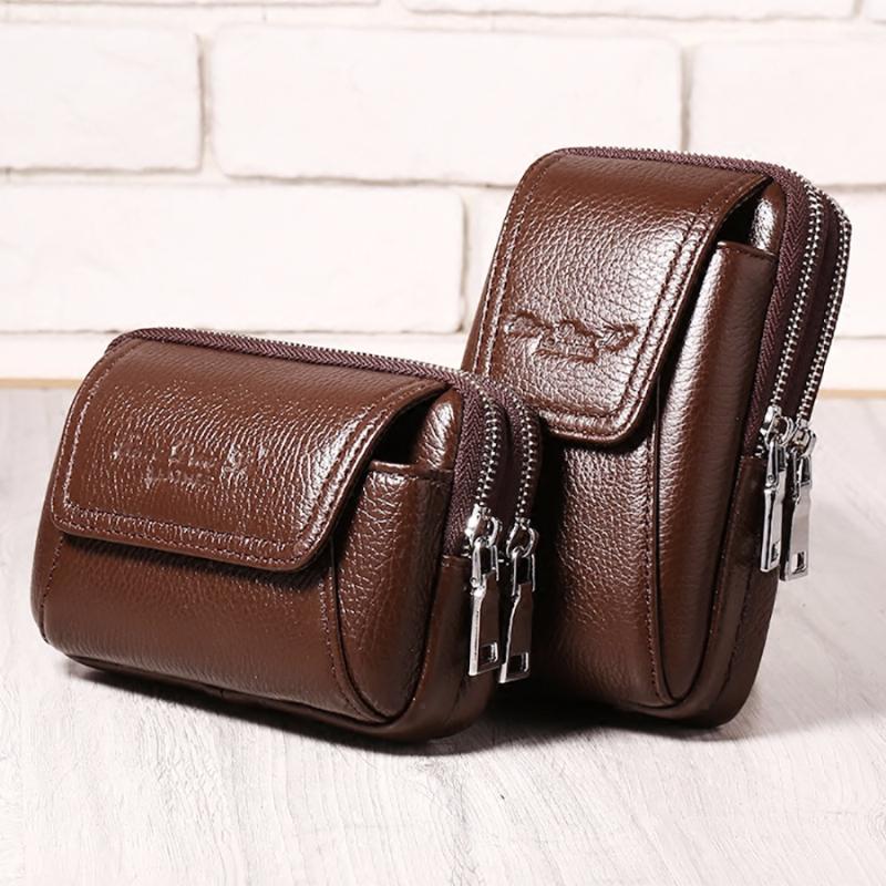 Sacs de taille Haute Qualité En cuir véritable HIP BUM SAC COUVERT COUVERTURE COUVERTURE COUVERTURE CASIEN CASSING COWHIDE HOMME CLAÎTRE / Téléph