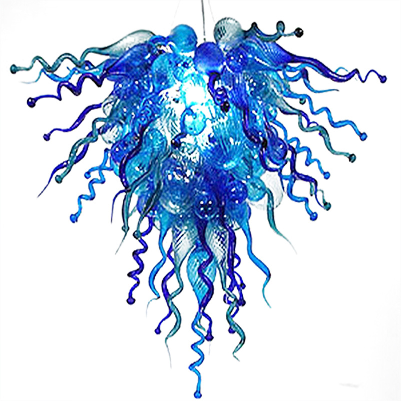 

Hand-blown Glass Crystal Chandelier LED Art Pendant Lamps Blue W80x120CM Indoor Lighting Modern Living Room Decoration