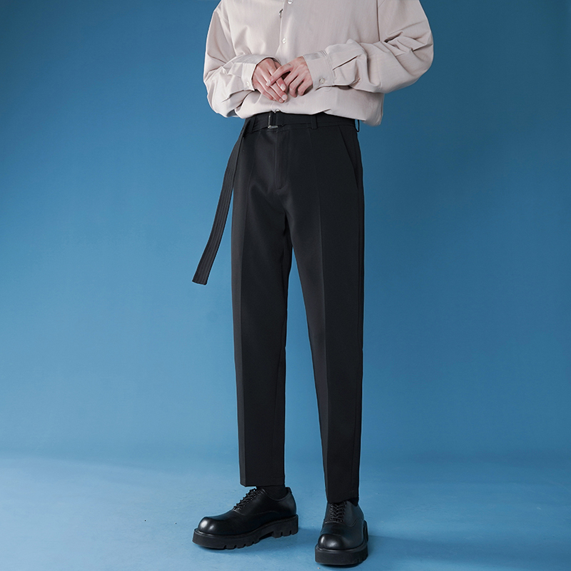 

2021 New Send Male Belt Tides Loose Trousers Solid Color Business Design Black Cotton Suit Big Size 28- Pants Nrse
