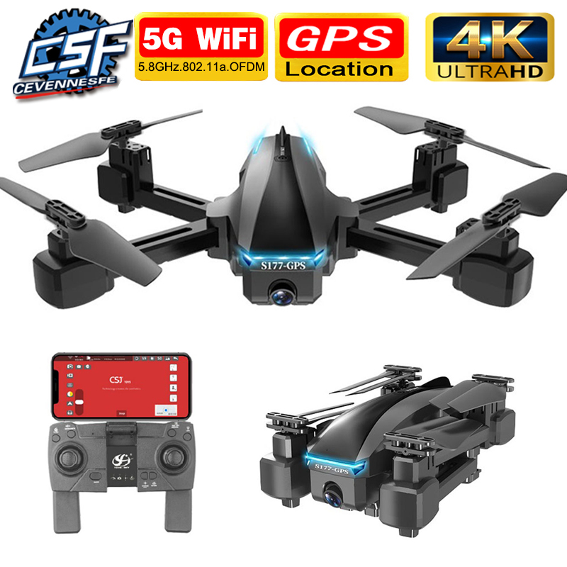 

2020 NEW S177 drone gps 4k 5G WIFI HD wide angle dual camera fvp drones 20min rc distance 600m quadcopter Height Keep flight, 2.4g no camera 1b