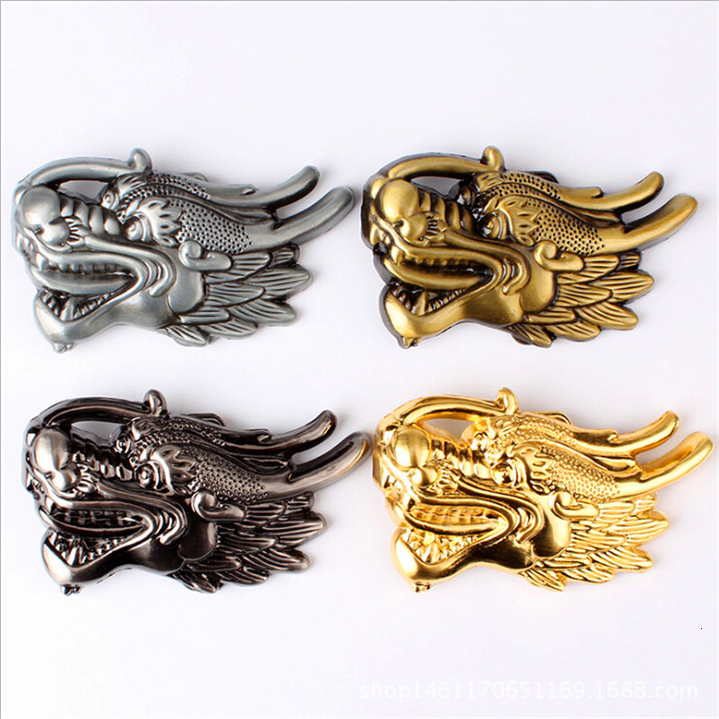 

2021 New Metal Chinese Dragon Buckle Diy Belt Accessories Belts Head 3dqp, Black