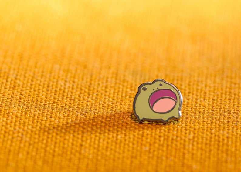 

Little Cute Screamin Frog Enamel Pin Lapel Pins Badge Brooch Jewelry Accessory H1018, Gray