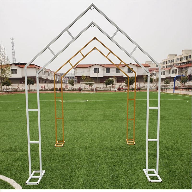 

Party Decoration Double-pole House-shaped Arch Wedding Wrought Iron Props Diamond-shaped Shelf Stage Ceremony Creative Flower Stand